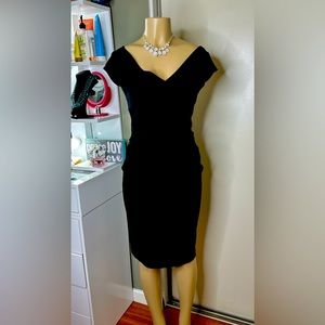 Low cut Black Sexy Dress Size 6P (petit Size)